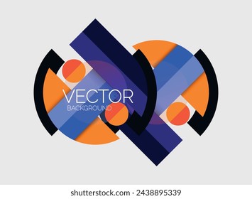 Abstract background, geometric minimal round shapes and circles composition