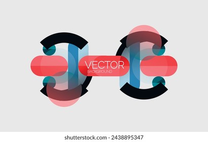 Abstract background, geometric minimal round shapes and circles composition