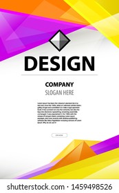 abstract background geometric modern business design company leaflet, flyer, cover template. Abstract diagonal background violet, yellow, and orange lines. vector illustration EPS 10 art