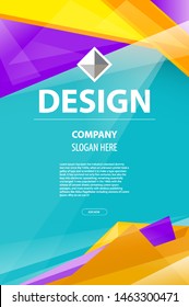 abstract background geometric modern business design company leaflet, flyer, cover template. Abstract diagonal background blue, yellow, orange and violet lines. vector illustration EPS 10 art