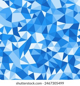 Abstract background with geometric mosaic shapes. Small triangles size. Repeatable pattern. Azure Waters color palette. Creative vector tiles. Seamless vector illustration.