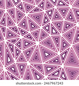 Abstract background with geometric mosaic shapes. Large triangle size. Multiple repeated inner triangles. Single color tone style. Repeatable pattern. Creative vector tiles.