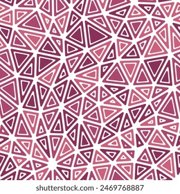 Abstrakter Hintergrund mit geometrischen Mosaik-Formen. Abgerundete massive Formen in Rahmen. Mittelgroße Dreiecke. Monoton-Stil. Wiederholbares Muster. Elegante Vektorgrafik Fliesen. Nahtlose Vektorillustration.