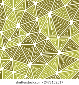 Abstract background with geometric mosaic shapes. Large triangles size. Multiple repeated inner triangles. Monotone style. Repeatable pattern. Creative vector tiles. Seamless vector illustration.