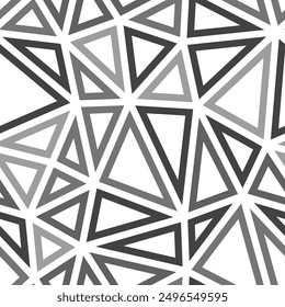 Abstract background with geometric mosaic shapes. Large triangles size. Monotone style. Geometric shapes outlined. Repeatable pattern. Slate Gray Tones. Creative vector tiles.