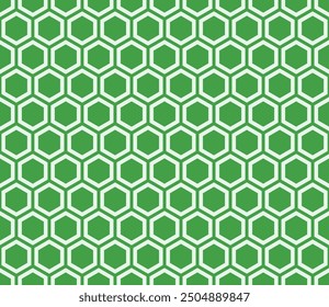 Fondo Abstractas con Formas de mosaico geométrico. Color verde sobre fondo a juego. Red hexagonal lisa con celdas sólidas internas. Formas hexagonales. Patrón sin fisuras. Ilustración vectorial basculante.