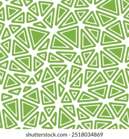 Fundo abstrato com formas de mosaico geométrico. Formas sólidas arredondadas em quadros. Tamanho de triângulos médios. Estilo de Cor Sólida. Padrão repetido. Ladrilhos vetoriais elegantes. Ilustração de vetor uniforme.