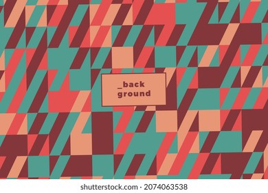Abstract background with geometric mosaic in warm vintage color palette. Vector retro illustration easy to edit and customize. Eps10