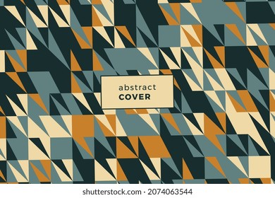 Abstract background with geometric mosaic in warm retro color palette. Vector vintage illustration easy to edit and customize. Eps10