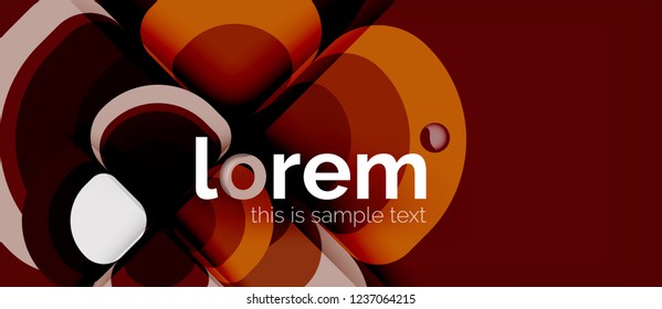 Abstract background - geometric multicolored round shapes composition. Trendy abstract layout template for business or technology presentation or web brochure cover, wallpaper. Vector illustration