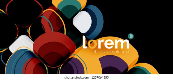 Abstract background - geometric multicolored round shapes composition. Trendy abstract layout template for business or technology presentation or web brochure cover, wallpaper. Vector illustration