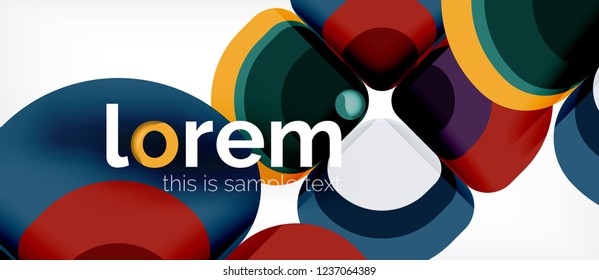 Abstract background - geometric multicolored round shapes composition. Trendy abstract layout template for business or technology presentation or web brochure cover, wallpaper. Vector illustration