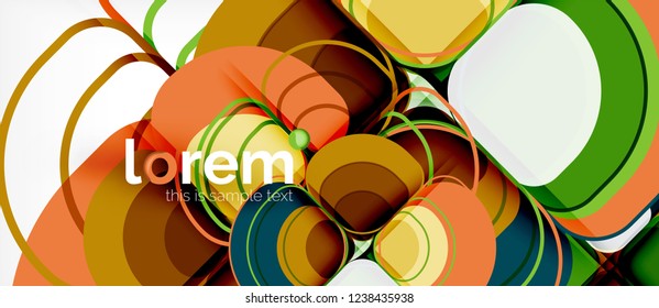 Abstract background - geometric multicolored round shapes composition. Trendy abstract layout template for business or technology presentation or web brochure cover, wallpaper. Vector illustration