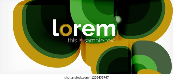 Fondo abstracto - composición geométrica de formas redondeadas multicolores. Plantilla de diseño abstracto de moda para presentación de negocios o tecnología o portada de folletos web, fondo de pantalla. Ilustración del vector