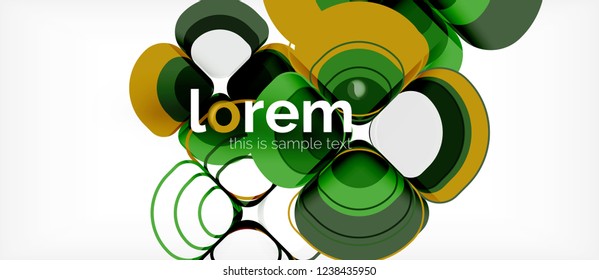 Abstract background - geometric multicolored round shapes composition. Trendy abstract layout template for business or technology presentation or web brochure cover, wallpaper. Vector illustration