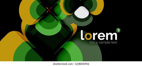 Abstract background - geometric multicolored round shapes composition. Trendy abstract layout template for business or technology presentation or web brochure cover, wallpaper. Vector illustration
