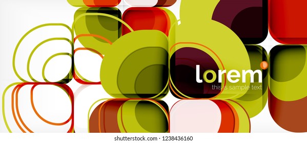 Abstract background - geometric multicolored round shapes composition. Trendy abstract layout template for business or technology presentation or web brochure cover, wallpaper. Vector illustration