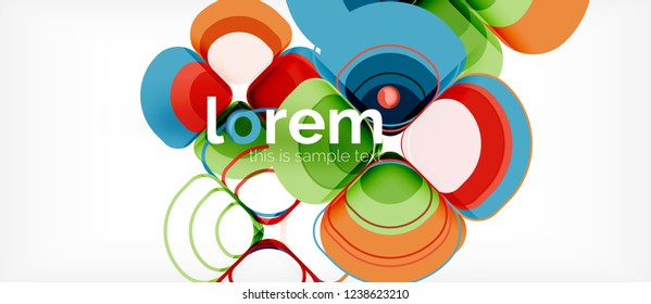 Abstract background - geometric multicolored round shapes composition. Trendy abstract layout template for business or technology presentation or web brochure cover, wallpaper. Vector illustration