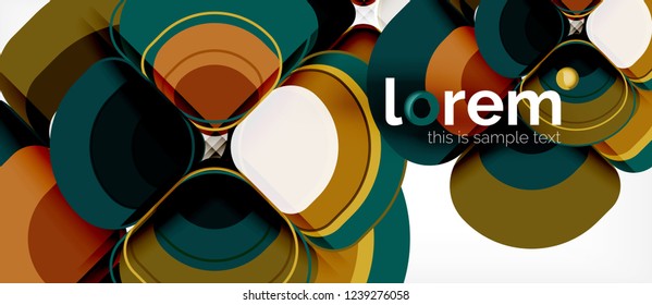 Abstract background - geometric multicolored round shapes composition. Trendy abstract layout template for business or technology presentation or web brochure cover, wallpaper. Vector illustration