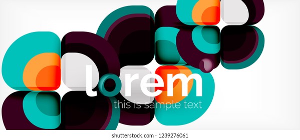Abstract background - geometric multicolored round shapes composition. Trendy abstract layout template for business or technology presentation or web brochure cover, wallpaper. Vector illustration