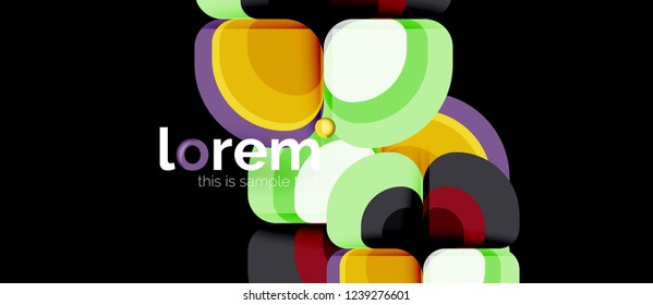 Abstract background - geometric multicolored round shapes composition. Trendy abstract layout template for business or technology presentation or web brochure cover, wallpaper. Vector illustration