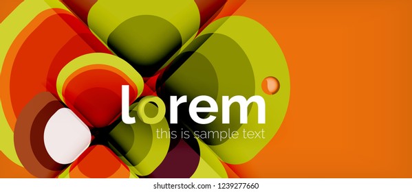 Fondo abstracto - composición geométrica de formas redondeadas multicolores. Plantilla de diseño abstracto de moda para presentación de negocios o tecnología o portada de folletos web, fondo de pantalla. Ilustración del vector
