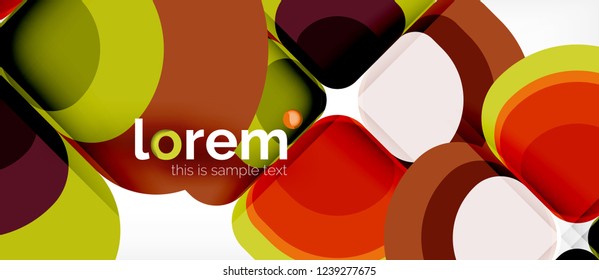 Abstract background - geometric multicolored round shapes composition. Trendy abstract layout template for business or technology presentation or web brochure cover, wallpaper. Vector illustration