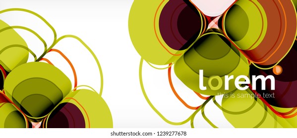 Abstract background - geometric multicolored round shapes composition. Trendy abstract layout template for business or technology presentation or web brochure cover, wallpaper. Vector illustration