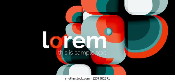 Abstract background - geometric multicolored round shapes composition. Trendy abstract layout template for business or technology presentation or web brochure cover, wallpaper. Vector illustration