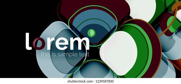 Abstract background - geometric multicolored round shapes composition. Trendy abstract layout template for business or technology presentation or web brochure cover, wallpaper. Vector illustration