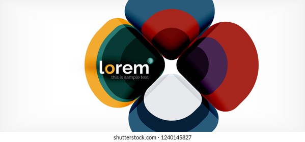Abstract background - geometric multicolored round shapes composition. Trendy abstract layout template for business or technology presentation or web brochure cover, wallpaper. Vector illustration
