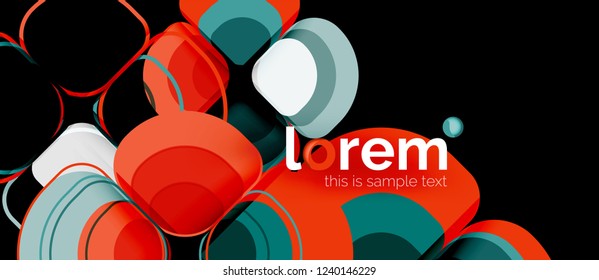 Abstract background - geometric multicolored round shapes composition. Trendy abstract layout template for business or technology presentation or web brochure cover, wallpaper. Vector illustration