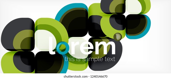 Abstract background - geometric multicolored round shapes composition. Trendy abstract layout template for business or technology presentation or web brochure cover, wallpaper. Vector illustration