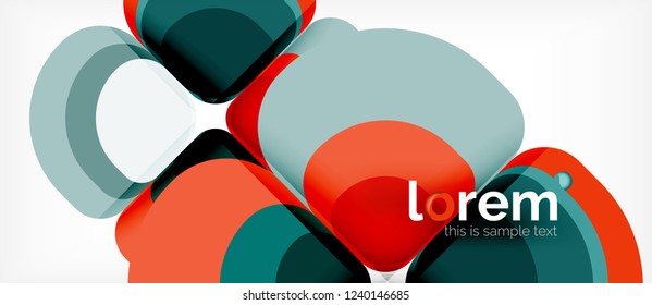 Abstract background - geometric multicolored round shapes composition. Trendy abstract layout template for business or technology presentation or web brochure cover, wallpaper. Vector illustration