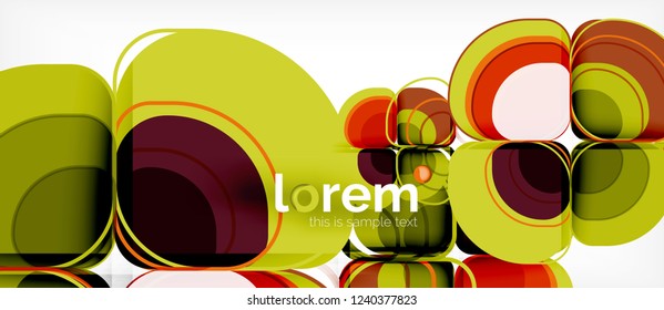 Abstract background - geometric multicolored round shapes composition. Trendy abstract layout template for business or technology presentation or web brochure cover, wallpaper. Vector illustration
