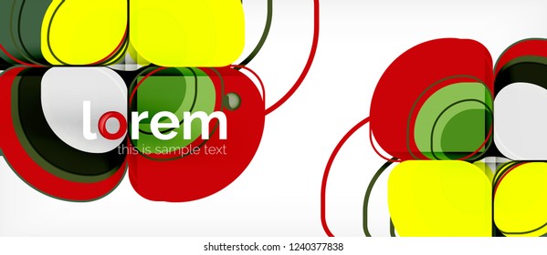 Abstract background - geometric multicolored round shapes composition. Trendy abstract layout template for business or technology presentation or web brochure cover, wallpaper. Vector illustration