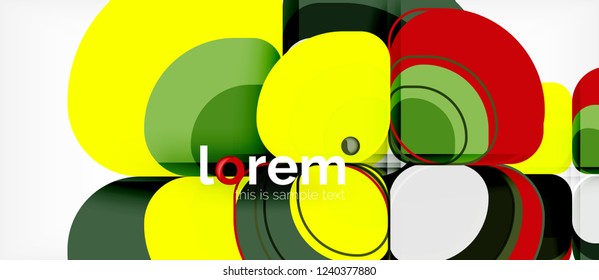 Abstract background - geometric multicolored round shapes composition. Trendy abstract layout template for business or technology presentation or web brochure cover, wallpaper. Vector illustration