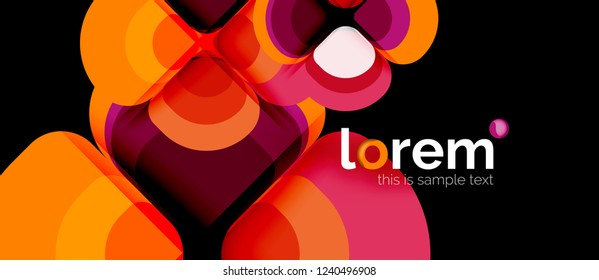 Abstract background - geometric multicolored round shapes composition. Trendy abstract layout template for business or technology presentation or web brochure cover, wallpaper. Vector illustration
