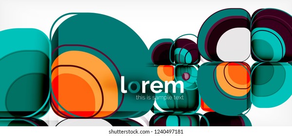 Abstract background - geometric multicolored round shapes composition. Trendy abstract layout template for business or technology presentation or web brochure cover, wallpaper. Vector illustration