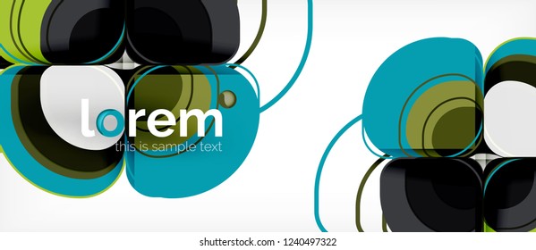 Abstract background - geometric multicolored round shapes composition. Trendy abstract layout template for business or technology presentation or web brochure cover, wallpaper. Vector illustration
