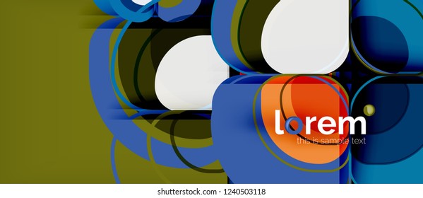 Abstract background - geometric multicolored round shapes composition. Trendy abstract layout template for business or technology presentation or web brochure cover, wallpaper. Vector illustration