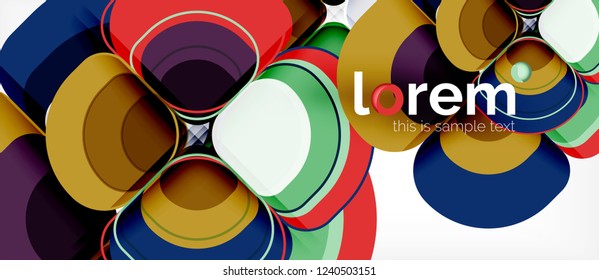 Abstract background - geometric multicolored round shapes composition. Trendy abstract layout template for business or technology presentation or web brochure cover, wallpaper. Vector illustration