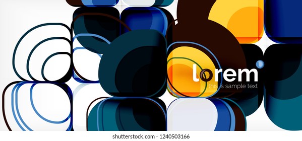 Abstract background - geometric multicolored round shapes composition. Trendy abstract layout template for business or technology presentation or web brochure cover, wallpaper. Vector illustration