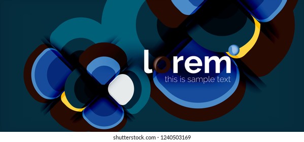 Abstract background - geometric multicolored round shapes composition. Trendy abstract layout template for business or technology presentation or web brochure cover, wallpaper. Vector illustration