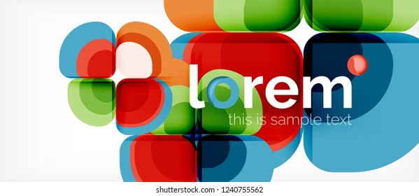 Abstract background - geometric multicolored round shapes composition. Trendy abstract layout template for business or technology presentation or web brochure cover, wallpaper. Vector illustration