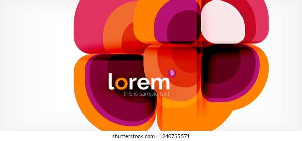 Fundo abstrato - composição geométrica de formas redondas multicoloridas. Modelo de layout abstrato moderno para apresentação de negócios ou tecnologia ou capa de brochura da web, papel de parede. Ilustração vetorial