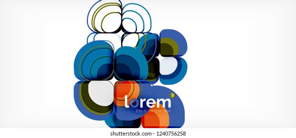 Abstract background - geometric multicolored round shapes composition. Trendy abstract layout template for business or technology presentation or web brochure cover, wallpaper. Vector illustration