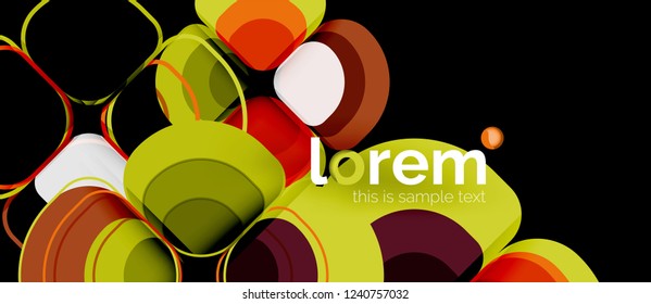 Abstract background - geometric multicolored round shapes composition. Trendy abstract layout template for business or technology presentation or web brochure cover, wallpaper. Vector illustration