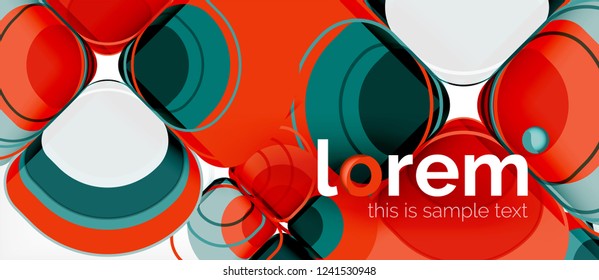 Abstract background - geometric multicolored round shapes composition. Trendy abstract layout template for business or technology presentation or web brochure cover, wallpaper. Vector illustration