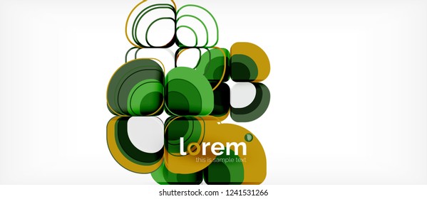 Abstract background - geometric multicolored round shapes composition. Trendy abstract layout template for business or technology presentation or web brochure cover, wallpaper. Vector illustration